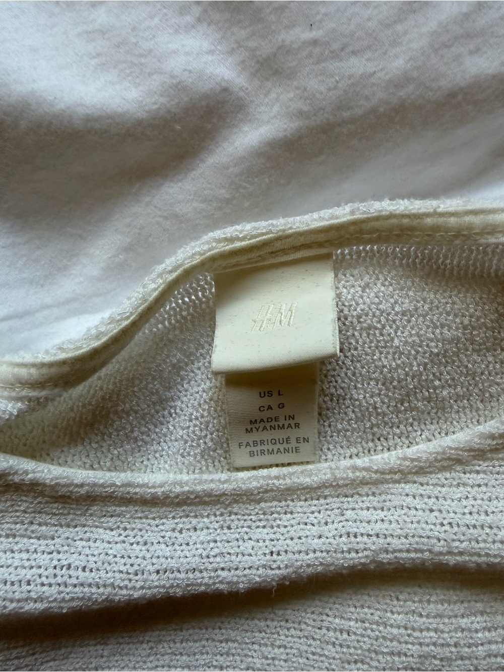 H&M Cream Ribbed Knit Top - Picture 2 of 3